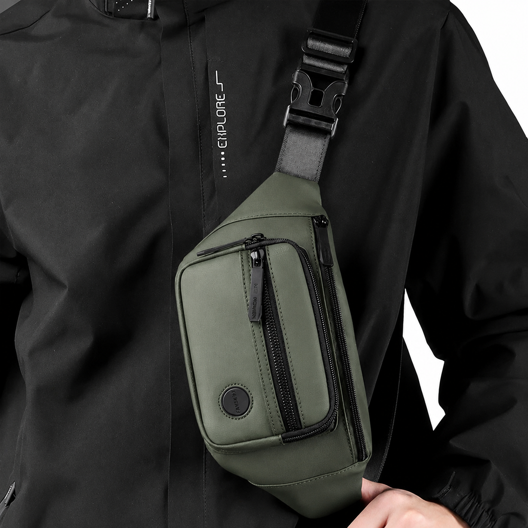 Bolsa de cintura hombre, impermeable, cómoda para senderismo, ciclismo y actividades deportivas.