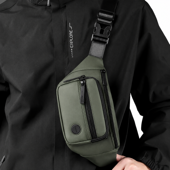 Bolsa de cintura hombre, impermeable, cómoda para senderismo, ciclismo y actividades deportivas.