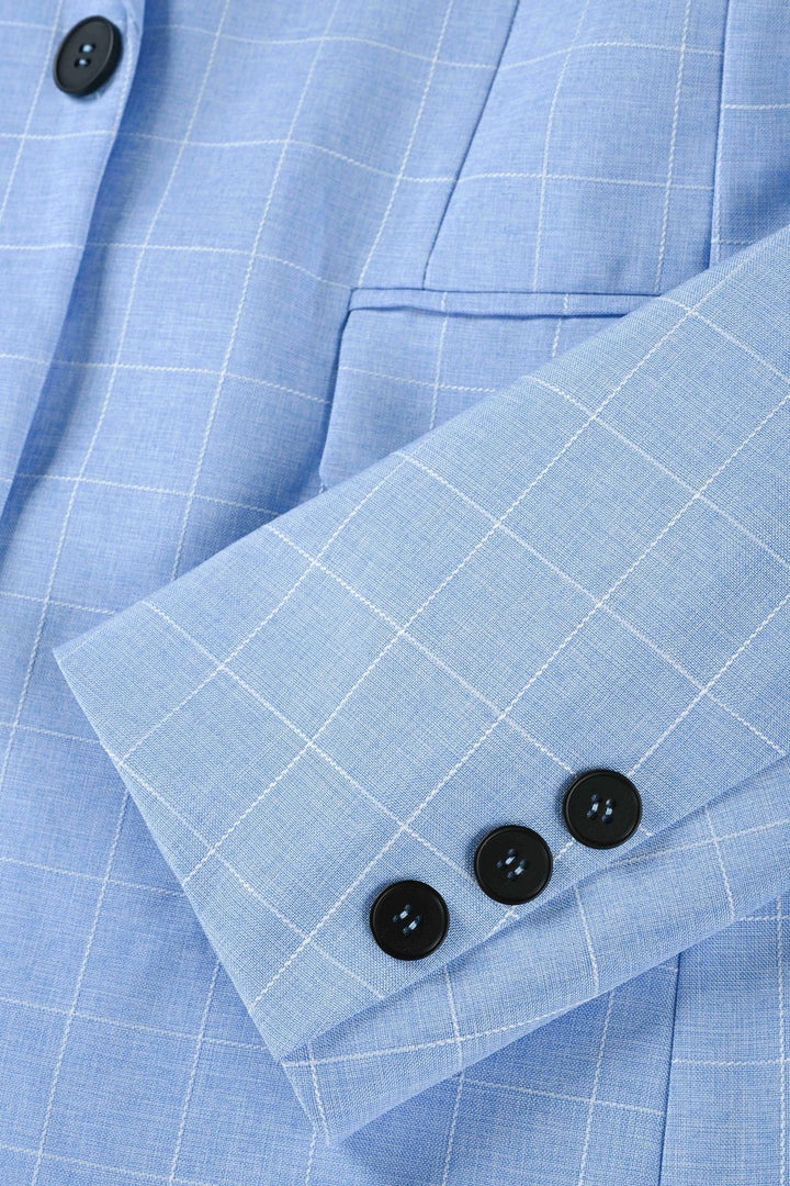 Chaqueta de cuadros ligera hombre, azul, ideal para un look fresco y profesional.