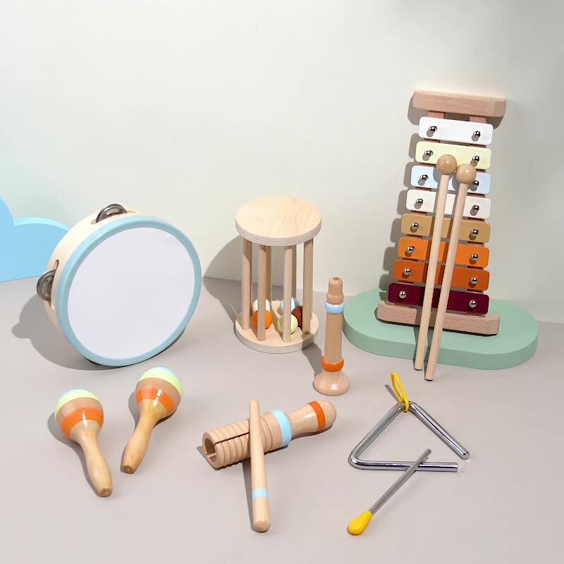 Regalo ideal para niños: set de instrumentos Orff de madera. Juguete musical que impulsa la creatividad, coordinación y alegría.