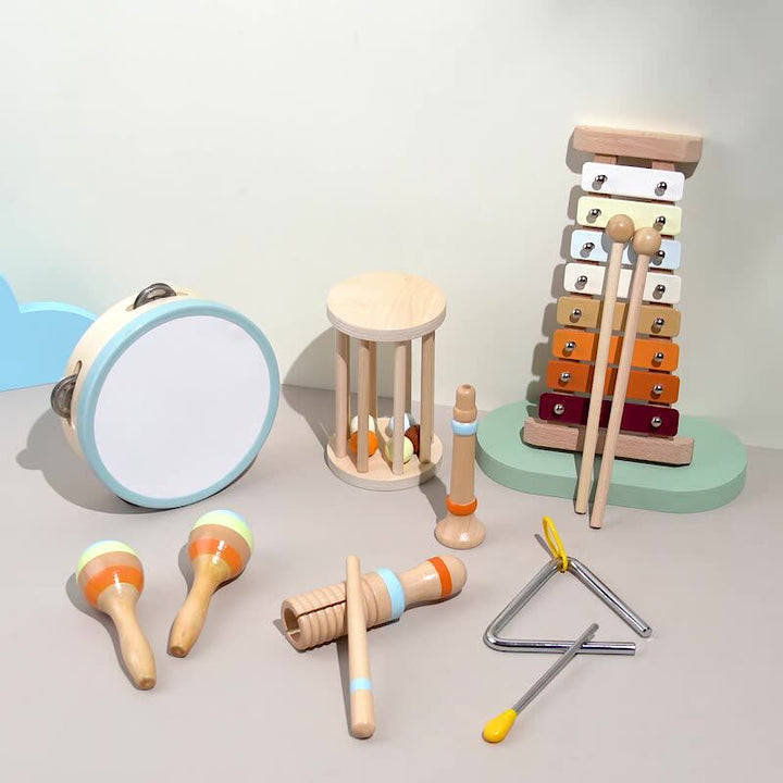 Regalo ideal para niños: set de instrumentos Orff de madera. Juguete musical que impulsa la creatividad, coordinación y alegría.