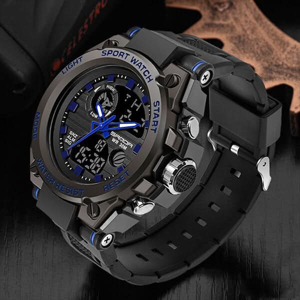 Reloj digital analógico militar, resistente y multifuncional, perfecto para el hombre activo.