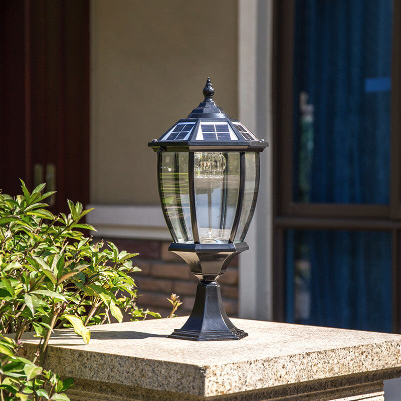 Luz de paisaje LED negra, de aluminio, para jardín, solar o eléctrica, resistente al agua.
