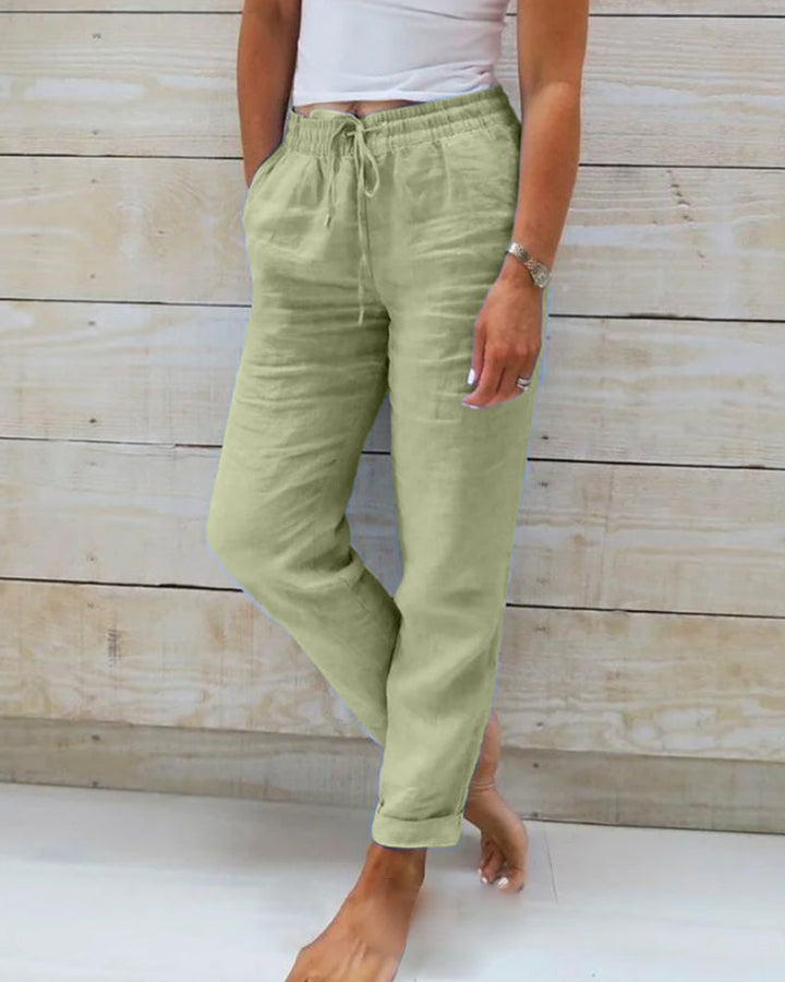 Pantalón de mujer versátil para verano y primavera, cómodo, ligero y de moda casual.