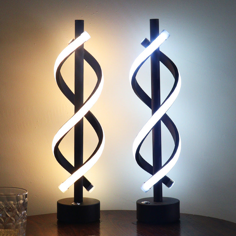 Lámpara LED espiral moderna, estilo nórdico. Embellece tu mesa de centro o escritorio con esta luz.