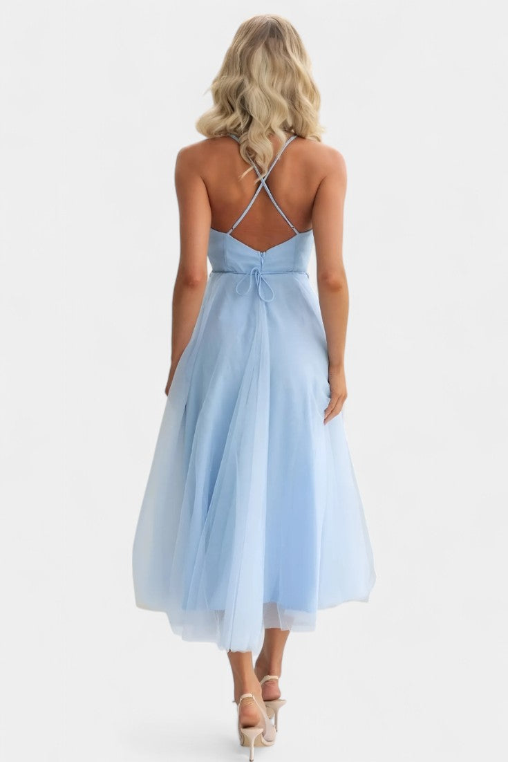Vestido elegante midi Eileen, ideal para fiesta, celebración o evento.