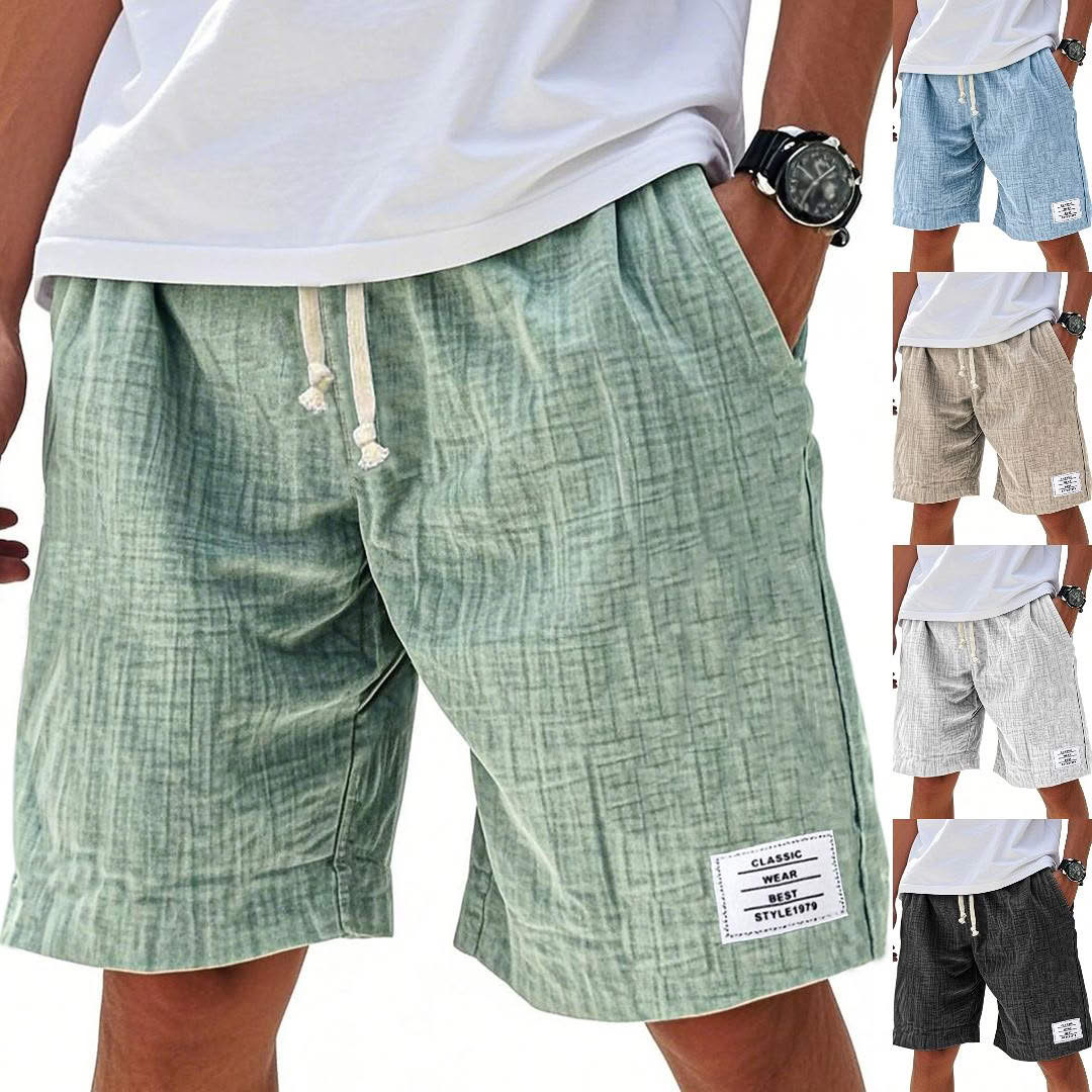 Pantalones cortos de hombre para playa, tejido transpirable, estilo casual, fresco y relajado.