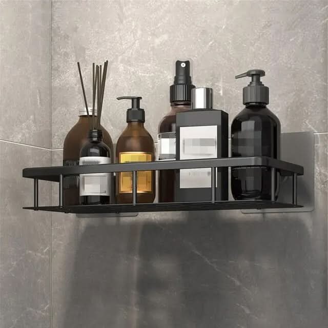Estante para ducha adhesivo, sin taladros, para un baño ordenado. Accesorio nórdico de almacenaje y decoración.