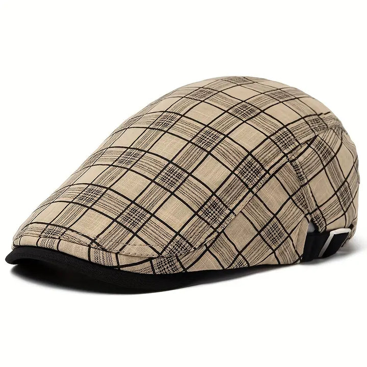 Sombrero ajustable unisex, gorra de cuadros vintage, ideal para añadir moda a tu estilo casual.
