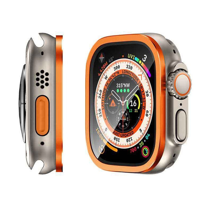 Accesorio: protector de pantalla y marco 49mm de cristal templado para reloj inteligente, fácil instalación.