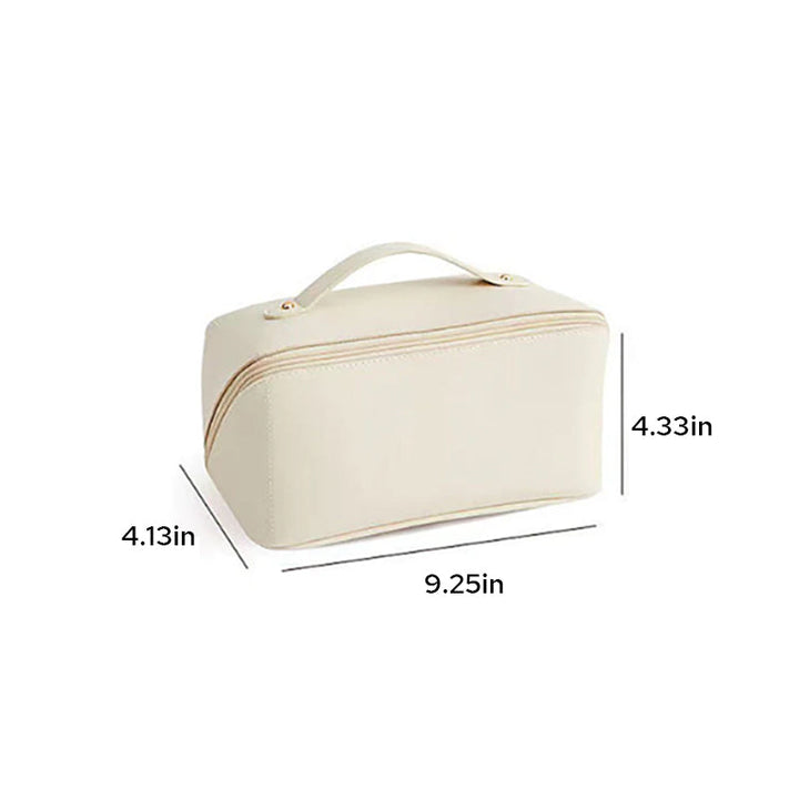 Estuche organizador de maquillaje de PU para mujer. Bolso de viaje duradero para todos tus cosméticos.