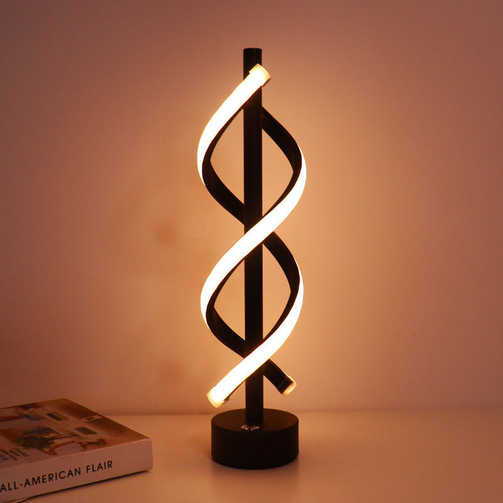 Luz LED espiral decorativa. Lámpara de mesa con diseño nórdico moderno. Perfecta para tu ambiente.