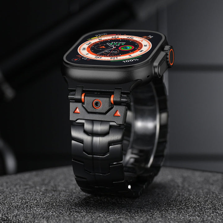 Brazalete de acero inoxidable para smartwatch, diseño elegante y moderno. Compatibilidad unisex.