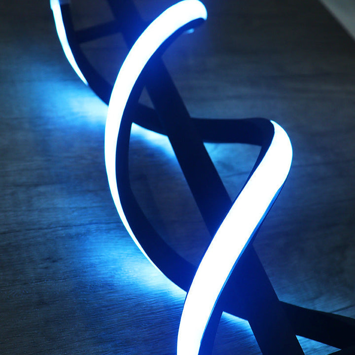 Diseño de espiral único en lámpara LED de mesa. Estilo nórdico moderno para tu hogar u oficina.