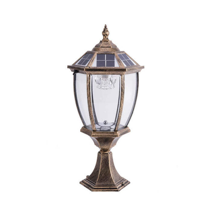 Luz de jardín LED, aluminio y vidrio, perfecta para paisajismo, opción solar o con cable.