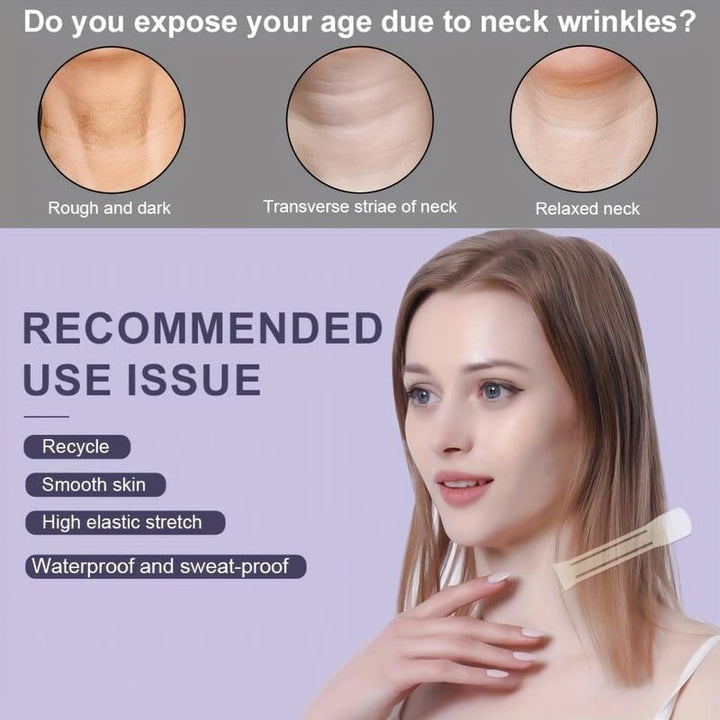 Solución de belleza: cinta elevadora para cuello y escote. Combate la flacidez y arrugas con efecto tensor.
