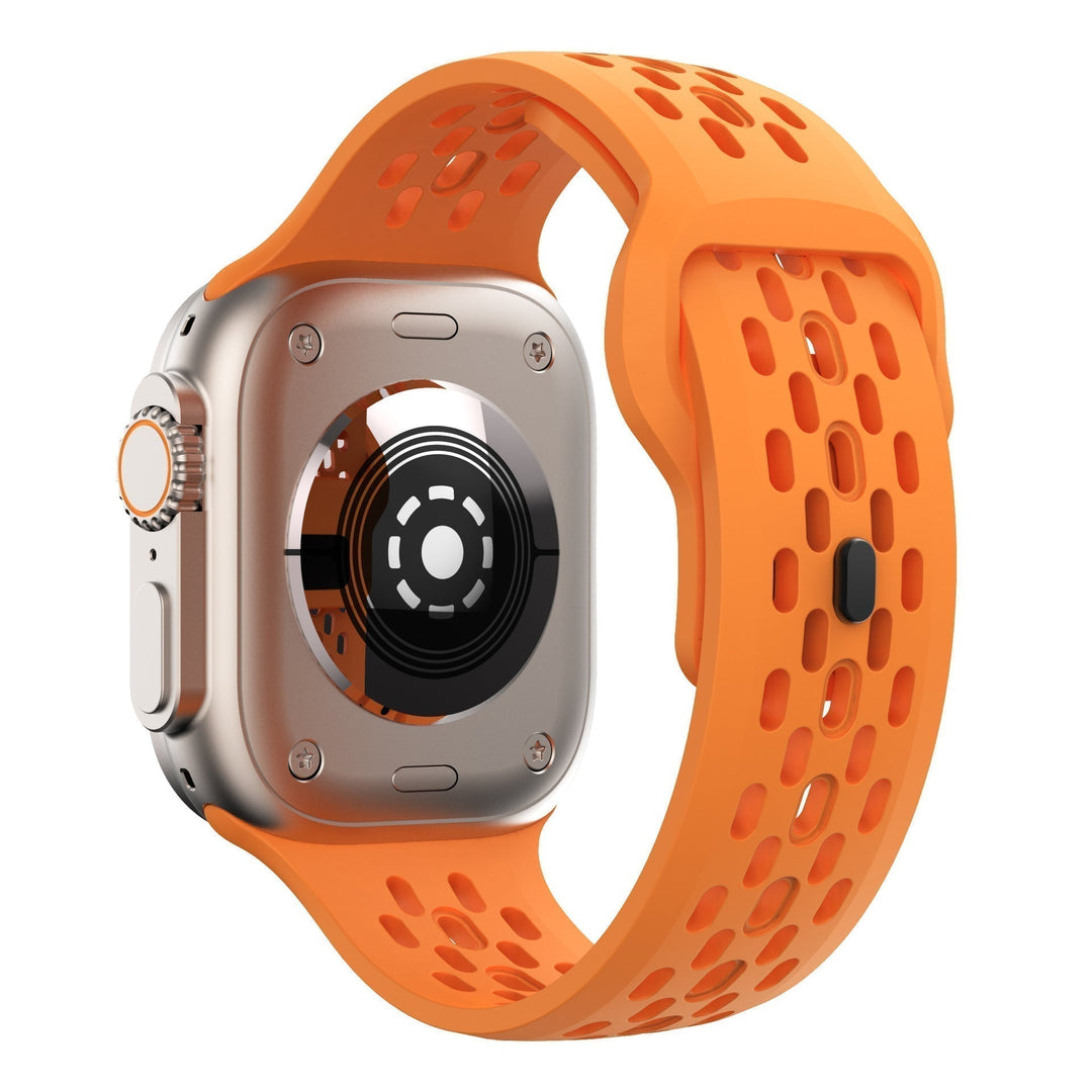 Correa FKM para smartwatch, color negro. Transpirable, cómoda y duradera, perfecta para deporte.