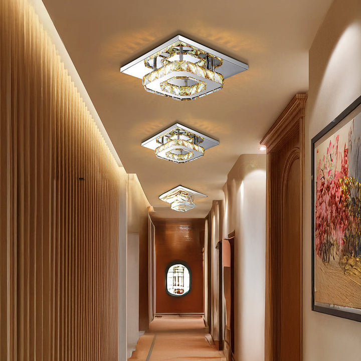 Diseño moderno y sofisticado: lámpara de techo LED de cristal que ilumina con estilo.