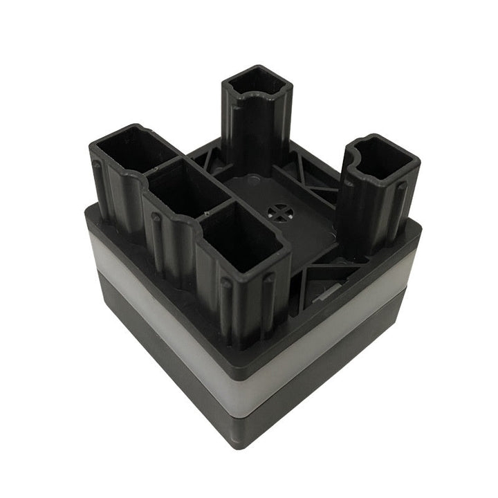 Iluminación exterior solar, lámpara automática de PVC gris. Luz para caminos, patio y jardín.