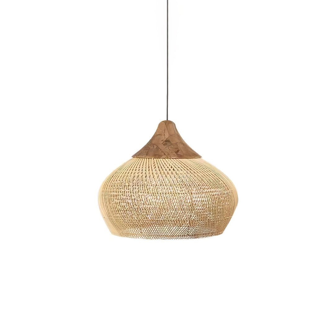 Iluminación interior cálida: lámpara de techo bohemia trenzada, diseño único.