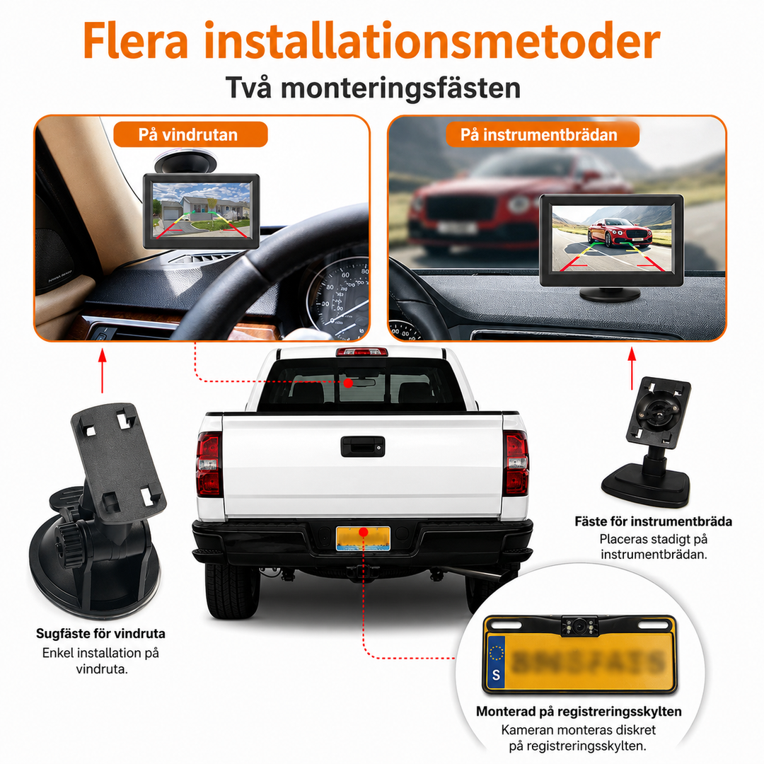 Kit cámara retroceso inalámbrica fácil instalación para vehículos, ideal seguridad vial y maniobras.