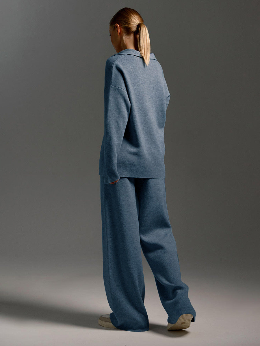 Conjunto Luna de punto para mujer. Jersey y pantalón suave para moda otoño-invierno, confort y estilo.