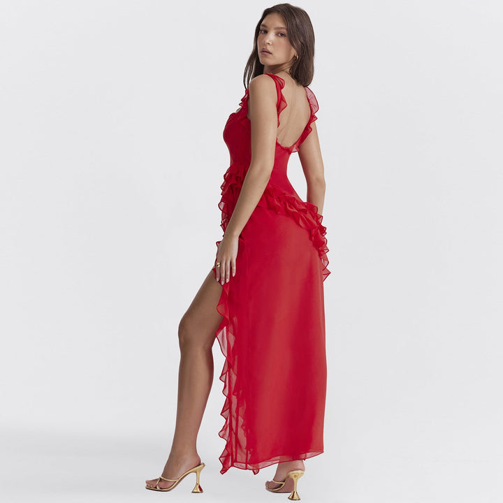 Vestido de fiesta asimétrico para mujer, versátil para bodas de verano e invitadas con estilo.