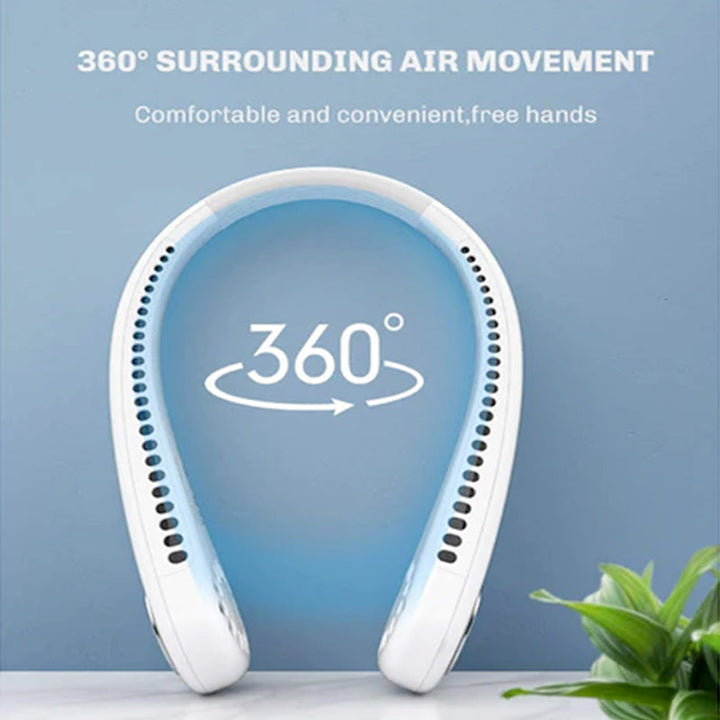 Ventilador manos libres para el cuello, recargable y portátil, con flujo de aire personal. Sin aspas.