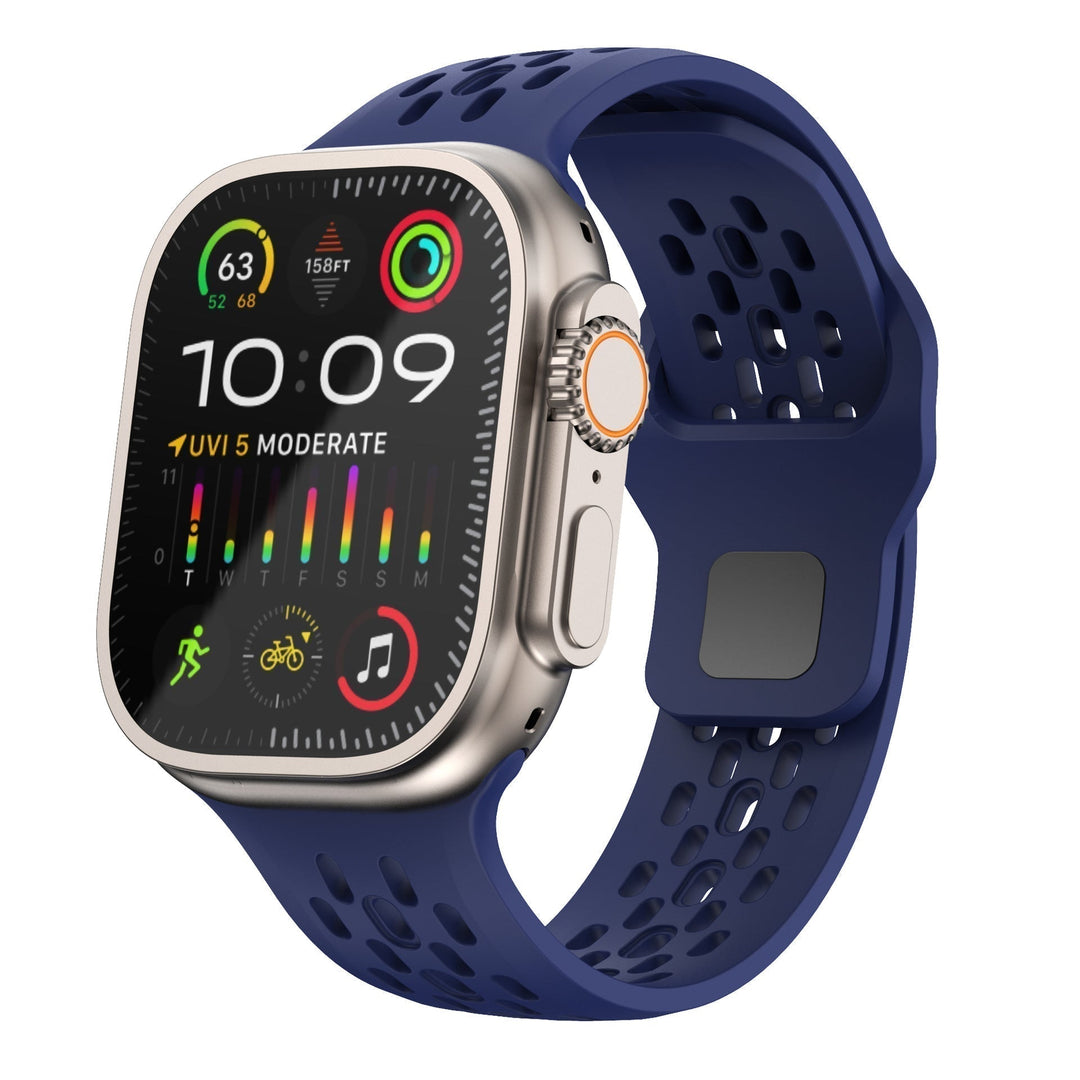 Correa de caucho FKM unisex para smartwatch. Diseño ergonómico y transpirable, resistente al agua.