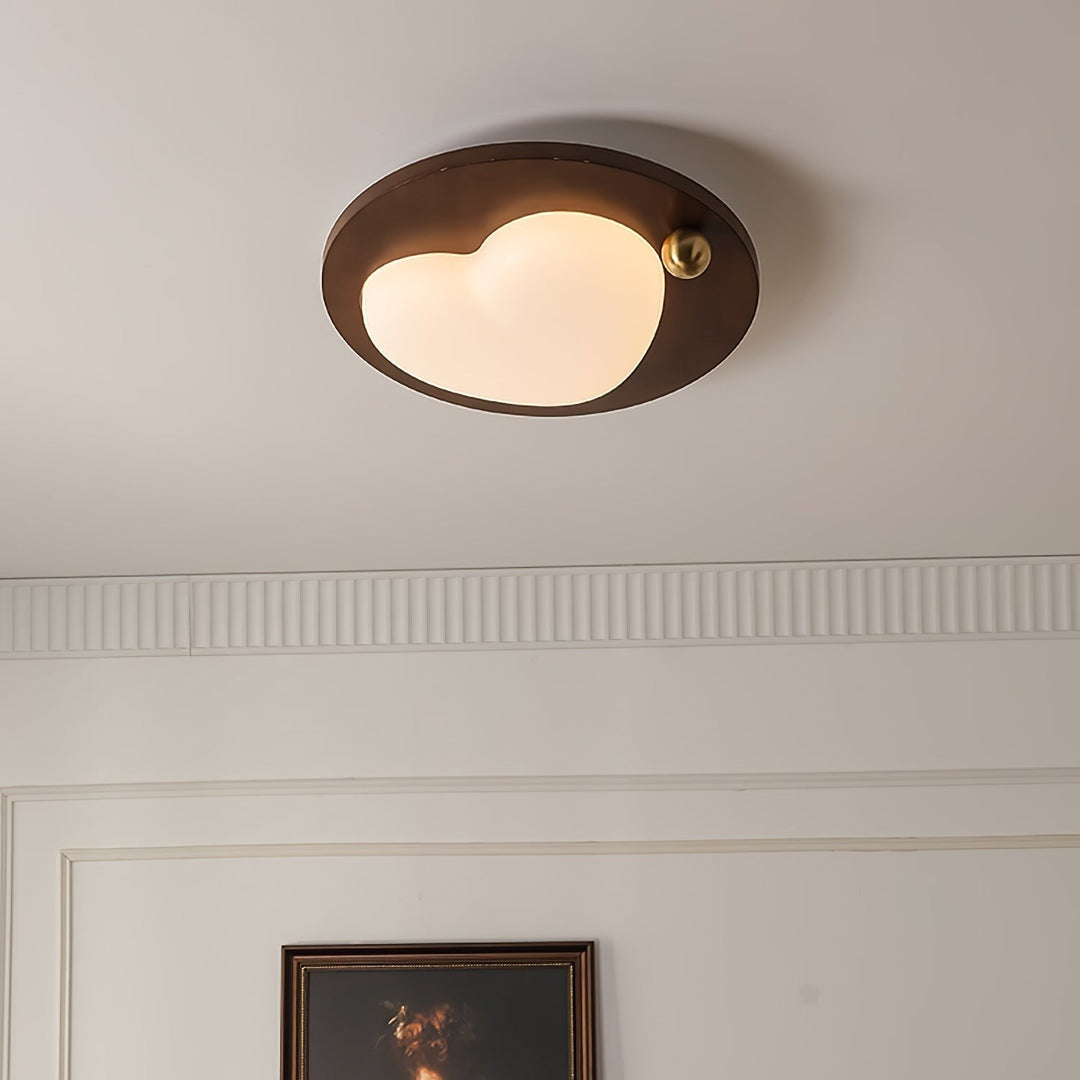 Lámpara de techo LED madera, diseño nube. Perfecta para dormitorio infantil, luz suave y natural.