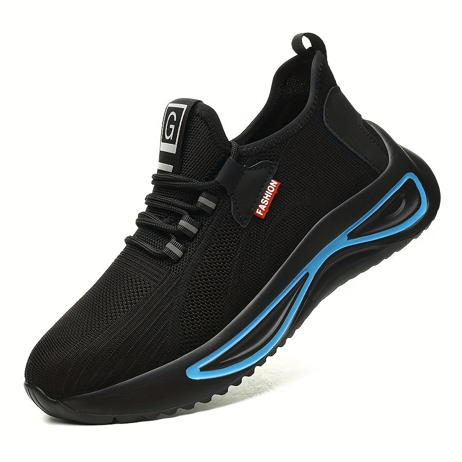 Zapatos de seguridad ergonómicos para hombre con puntera de acero, confeccionados con malla transpirable y ligera.