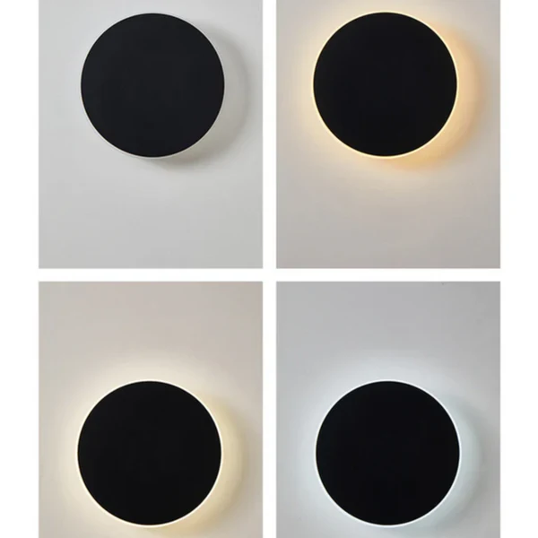 Aplique LED para jardín, diseño redondo y moderno. Luz potente y bajo consumo.