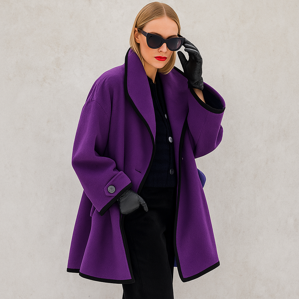Chaqueta oversize larga de invierno CELEYA, elegancia para mujer.