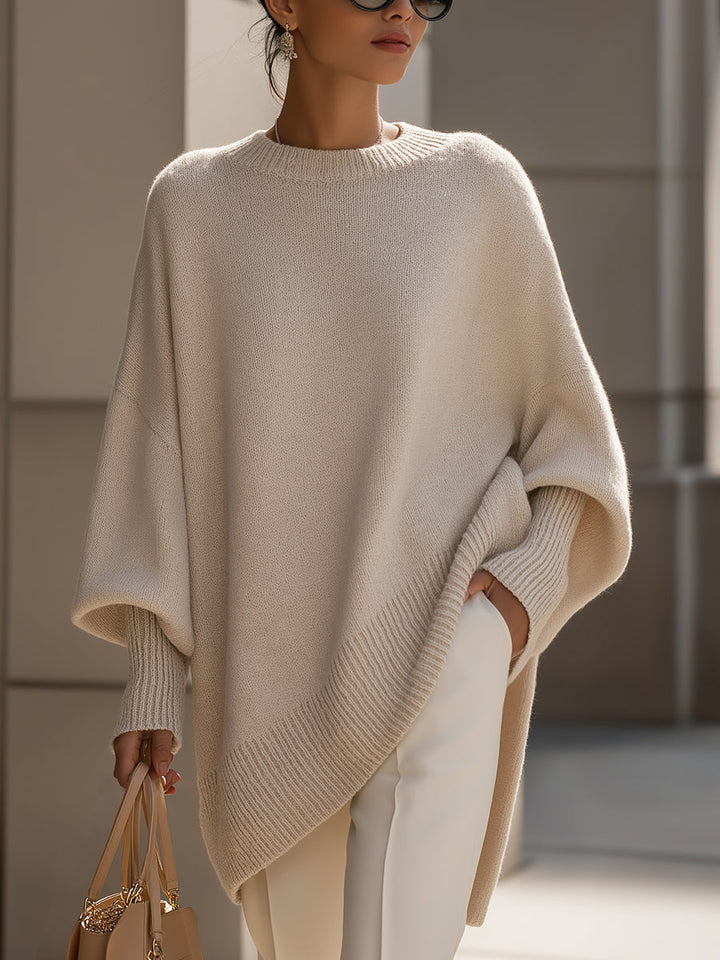 Poncho jersey oversize para mujer. Prenda cómoda y versátil de algodón para invierno.