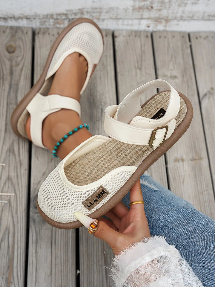 Sandalias de mujer transpirables con punta cerrada para verano, cómodas y frescas para uso diario.