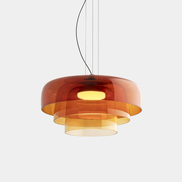 Lámpara colgante de cristal y metal. Iluminación de techo escandinava, perfecta para interiores modernos.