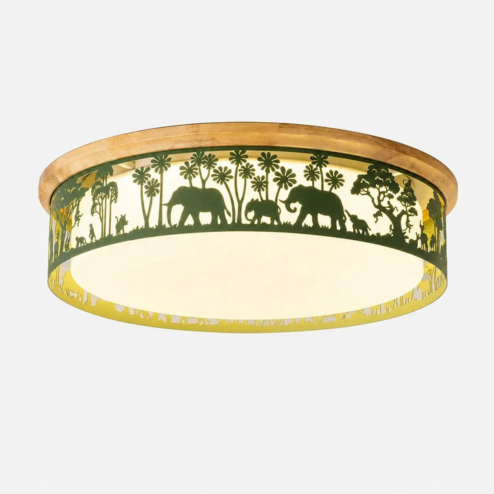 Diseño de lámpara LED con siluetas para dormitorio, crea un punto focal decorativo.