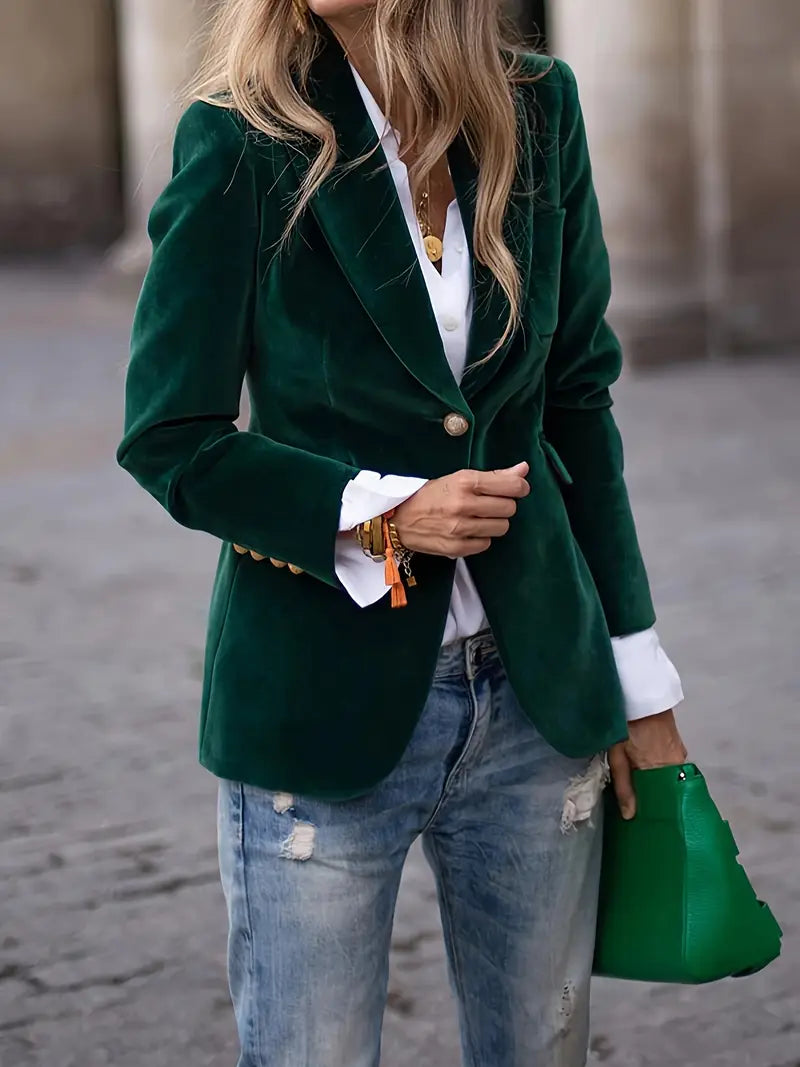 Blazer mujer DEVIKA. Estilo impecable, perfecto para oficina, eventos formales o un outfit chic.