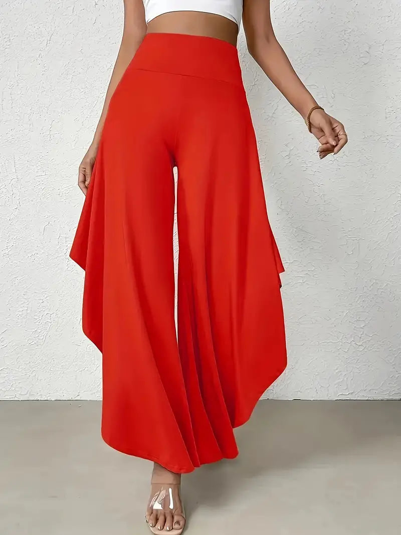 Pantalón casual elegante para mujer, detalle asimétrico y corte favorecedor.