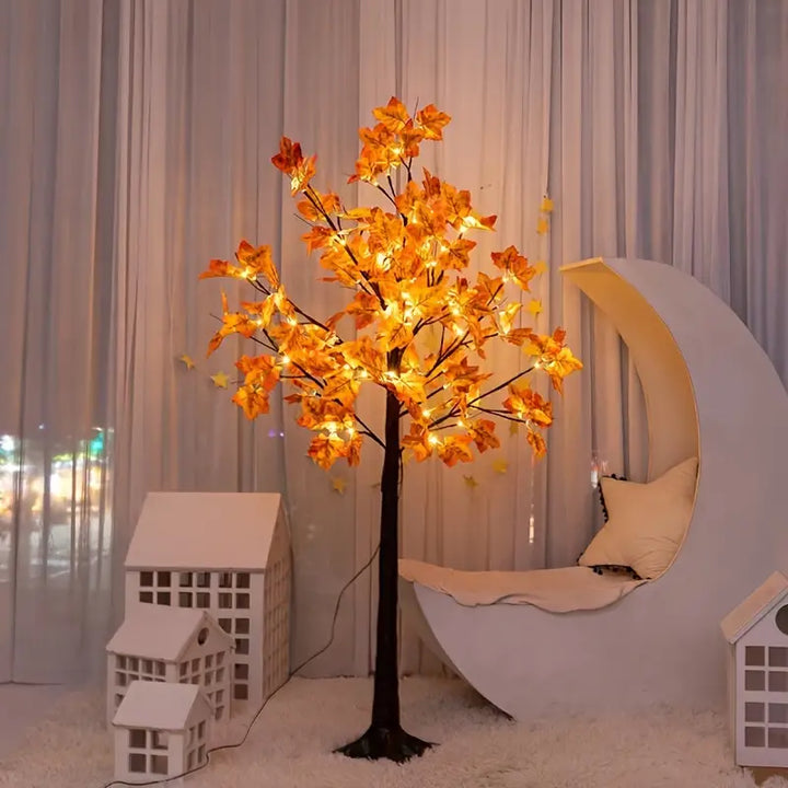 Lámpara de pie LED en forma de árbol, decoración interior y exterior, luces de otoño.