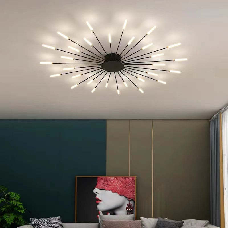 Iluminación de techo LED minimalista. Luz espiral, dorado o negro, para crear un hogar moderno.
