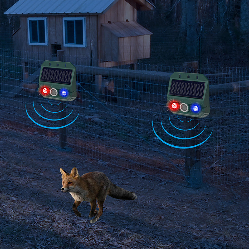 Repelente solar ultrasónico para jardín. Disuasorio de plagas y animales, silencioso y de fácil instalación.