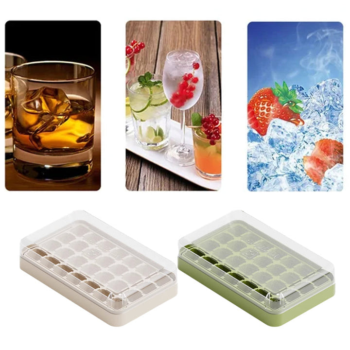 Molde de hielo para cubitos con rejilla, ideal para el hogar. Consigue frescura fácil en tu cocina.