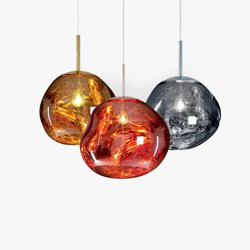 Lámpara colgante moderna con efecto lava para sala de estar, comedor o dormitorio. Iluminación LED de diseño.