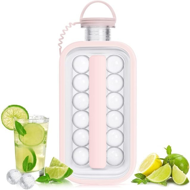 Vaso enfriador de bebidas unisex portátil con molde para hielo. Disfruta tus bebidas frías en cualquier lugar.