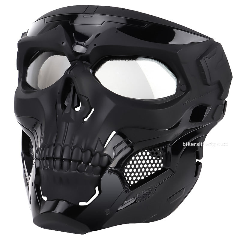 Máscara protectora militar unisex con diseño de calavera. Perfecta para airsoft, paintball y deportes extremos.