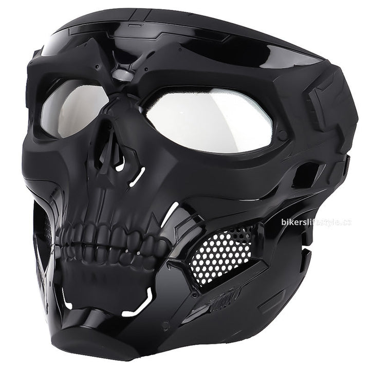 Máscara protectora militar unisex con diseño de calavera. Perfecta para airsoft, paintball y deportes extremos.