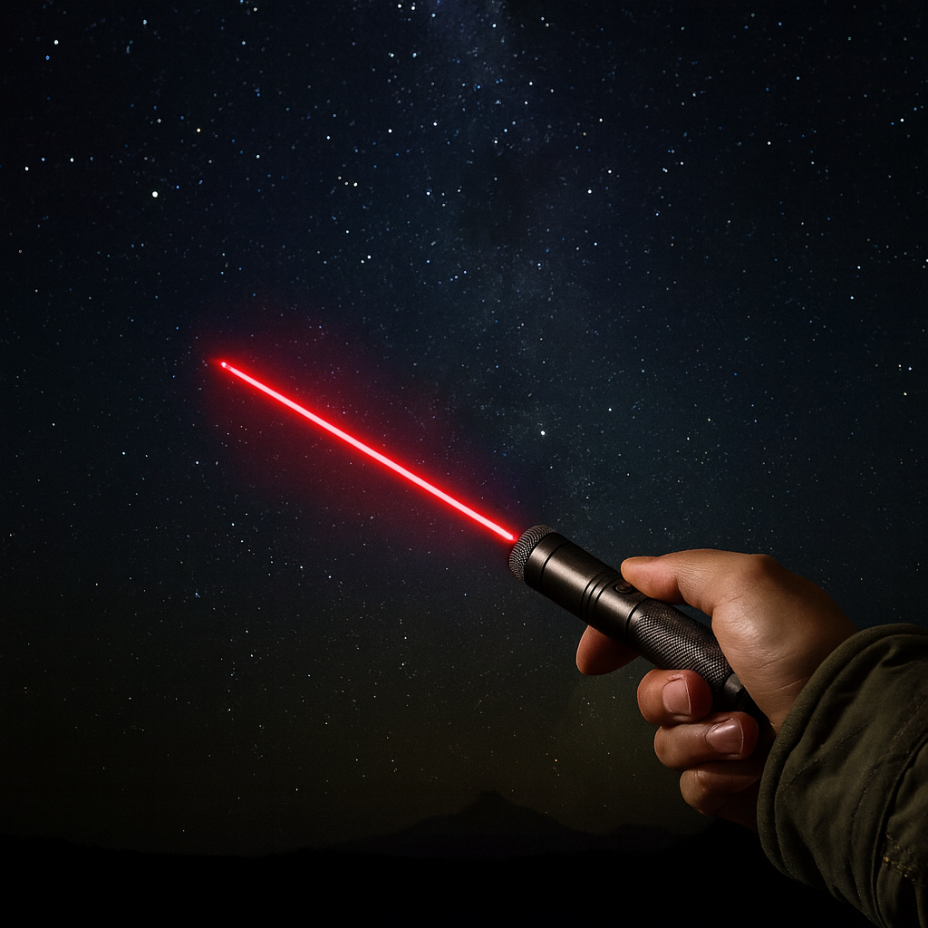 Linterna láser multifuncional rojo/verde para astronomía, camping y uso profesional.