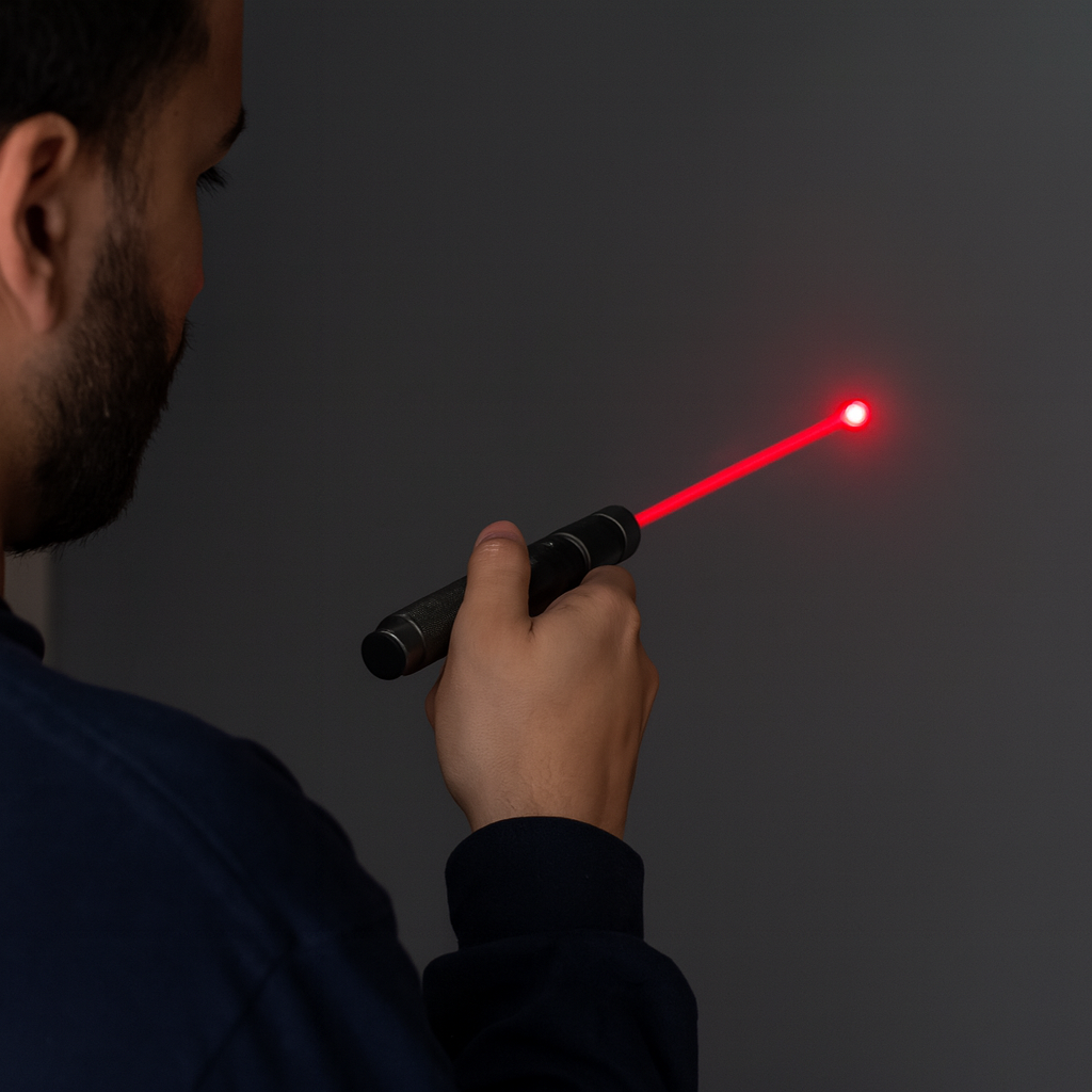 Puntero linterna láser potente y recargable USB para astronomía, camping y uso exterior.