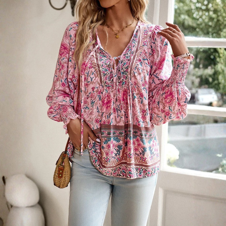 Top floral de verano para mujer, estilo casual y fresco, ideal para días soleados.